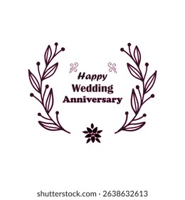 Happy Anniversary hand lettering card. Hand drawn, design elements. Creative typography for holiday greetings and anniversary invitations. Lettering greeting banner design. Eps file 98.