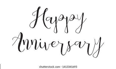 Happy Anniversary Hand Lettering Inscription. Graphic Calligraphy Illustration Element - Illustration