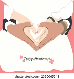 happy anniversary heart wedding marriage hands