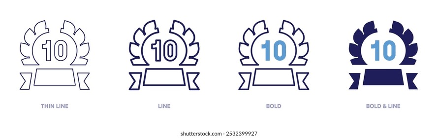 Happy anniversary icon in 4 different styles. Thin Line, Line, Bold, and Bold Line. Duotone style. Editable stroke.
