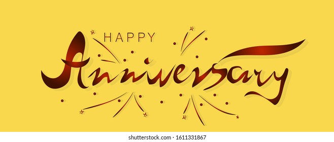 Happy Anniversary Lettering Text Banner Poster Stock Vector (Royalty ...