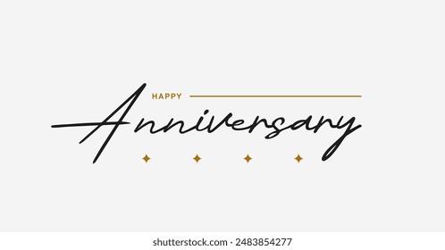 Happy Anniversary lettering text banner