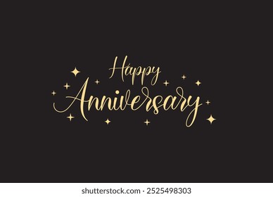 Happy Anniversary lettering text banner background 