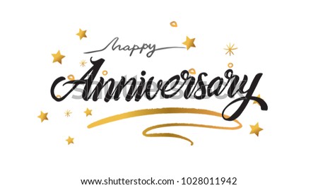 happy anniversary lettering text banner greeting stock vector royalty