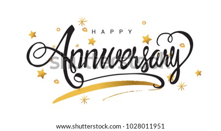 happy anniversary lettering text banner greeting stock vector royalty