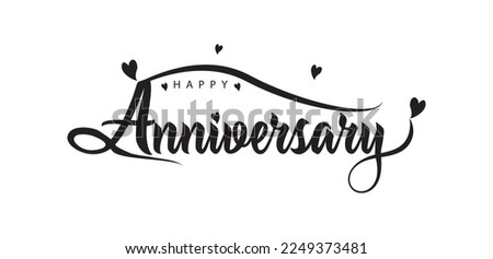 
Happy Anniversary lettering text banner, Black. Vector illustration.