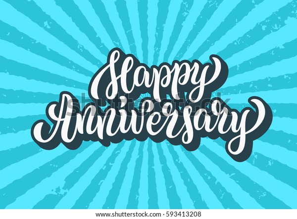 happy anniversary lettering text banner vector stock vector royalty
