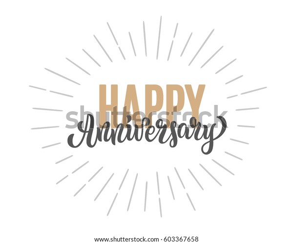 happy anniversary lettering text banner vector stock vector royalty