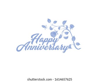 Happy anniversary lettering and  typography template design free vector