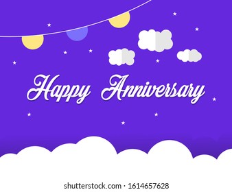 Happy anniversary lettering and  typography template design free vector