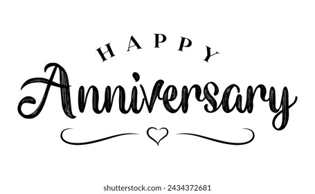 Happy Anniversary lettering vector illustration.