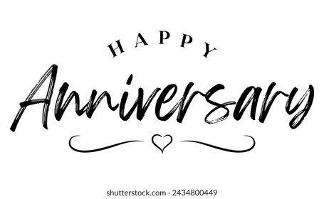 Happy Anniversary lettering vector illustration.