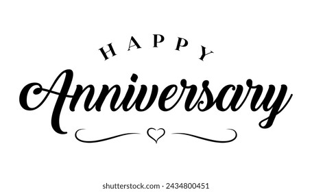 Happy Anniversary lettering vector illustration.