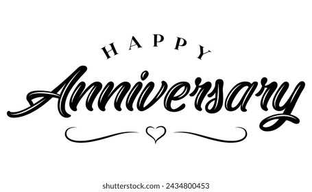 Happy Anniversary lettering vector illustration.