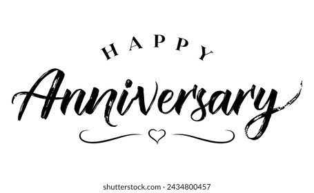 Happy Anniversary lettering vector illustration.