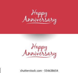 Happy Anniversary Logo Design Can be used as Banner or Greeting Card.