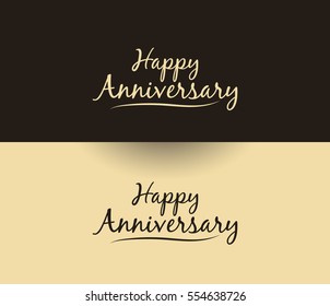 Happy Anniversary Logo Design Can be used as Banner or Greeting Card.