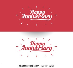 Happy Anniversary Logo Design Can be used as Banner or Greeting Card.