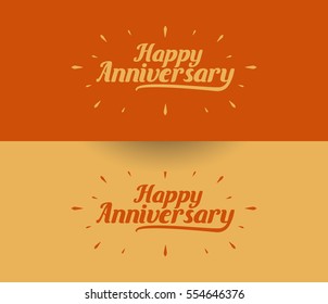 Happy Anniversary Logo Design Can be used as Banner or Greeting Card.