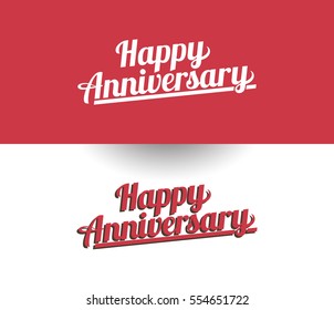 Happy Anniversary Logo Design Can be used as Banner or Greeting Card.