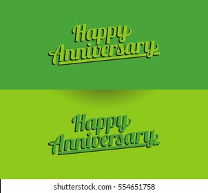 Happy Anniversary Logo Design Can be used as Banner or Greeting Card.