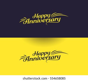 Happy Anniversary Logo Design Can be used as Banner or Greeting Card.