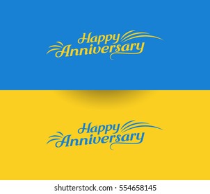 Happy Anniversary Logo Design Can be used as Banner or Greeting Card.