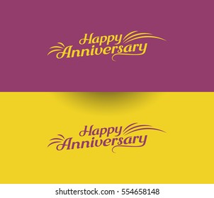Happy Anniversary Logo Design Can be used as Banner or Greeting Card.