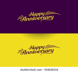 Happy Anniversary Logo Design Can be used as Banner or Greeting Card.