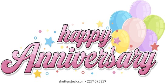 Happy Anniversary message for banner or poster design illustration