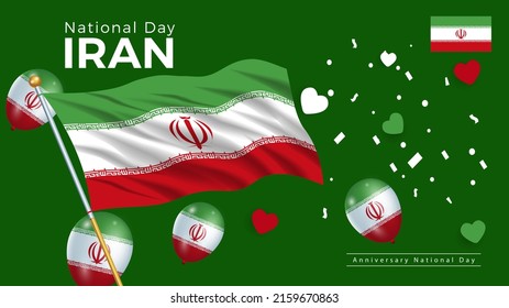 Happy anniversary National Day of Iran. Banners. Flyer design. poster