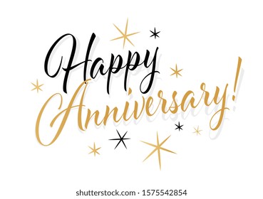 Happy anniversary on white background