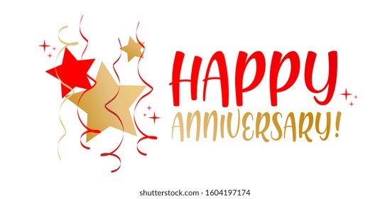Happy anniversary on white background
