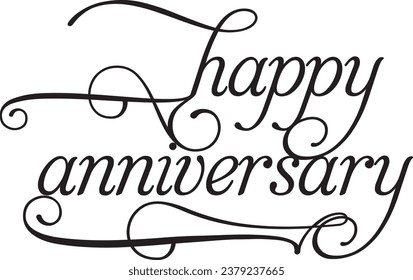 Happy anniversary sign design vector laser cut
