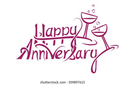 Happy Anniversary Sign, Letter Design