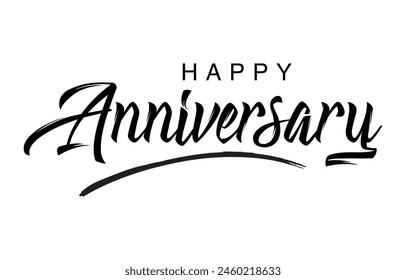 Happy Anniversary text. Beautiful greeting banner poster calligraphy inscription black text word. Hand drawn design. Handwritten modern brush lettering white background isolated vector