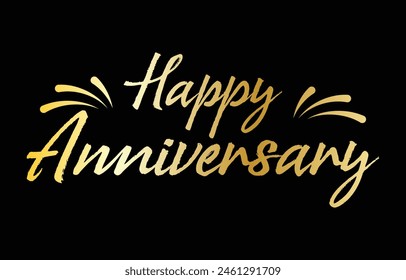 Happy Anniversary text. Beautiful greeting banner poster calligraphy inscription black text word. Hand drawn design. Handwritten modern brush lettering white background isolated vector