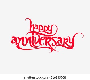 Happy anniversary text design element vector illustration