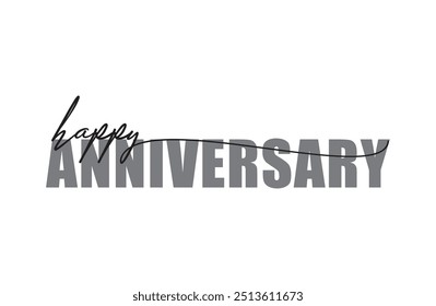 Happy Anniversary Text Design Vector For Anniversary card.