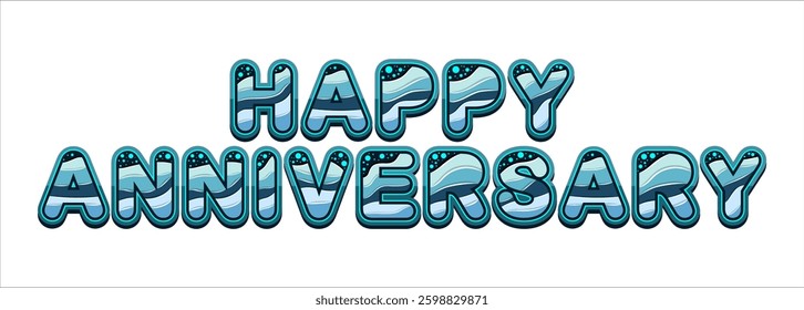 happy anniversary typography art design vector
