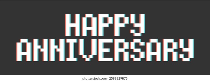 happy anniversary typography art design vector