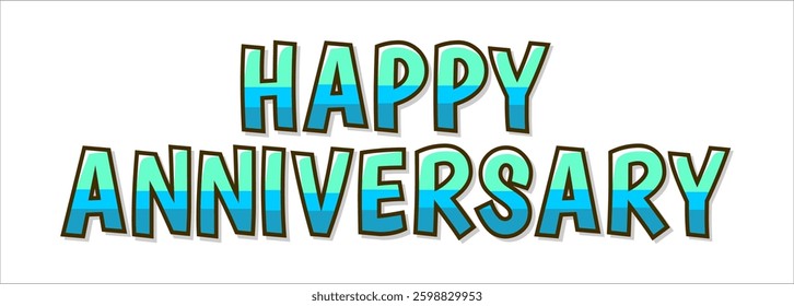 happy anniversary typography art design vector