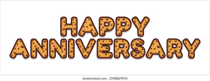 happy anniversary typography art design vector