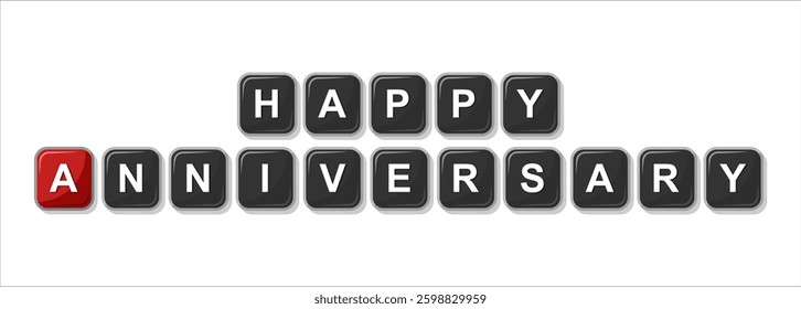 happy anniversary typography art design vector