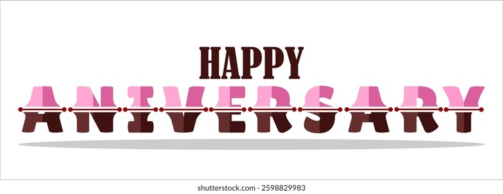 happy anniversary typography art design vector