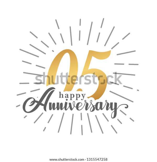 Happy Anniversary Typography Card Vector Vector Stock Vector