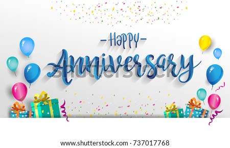 happy anniversary typography vector design greeting のベクター画像