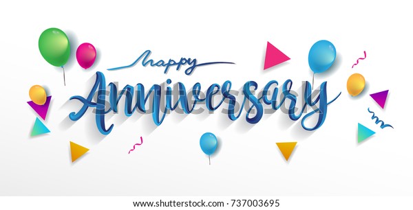 Happy Anniversary Typography Vector Design Greeting Stock Vector ...