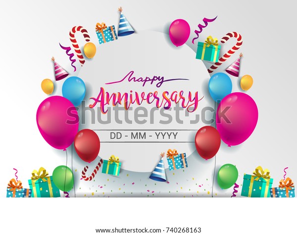 Typographie Du Joyeux Anniversaire Creation Vectorielle Image Vectorielle De Stock Libre De Droits