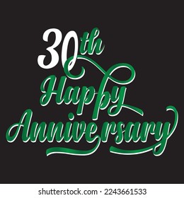 Happy anniversary unique typography design vector.This is an editable file.